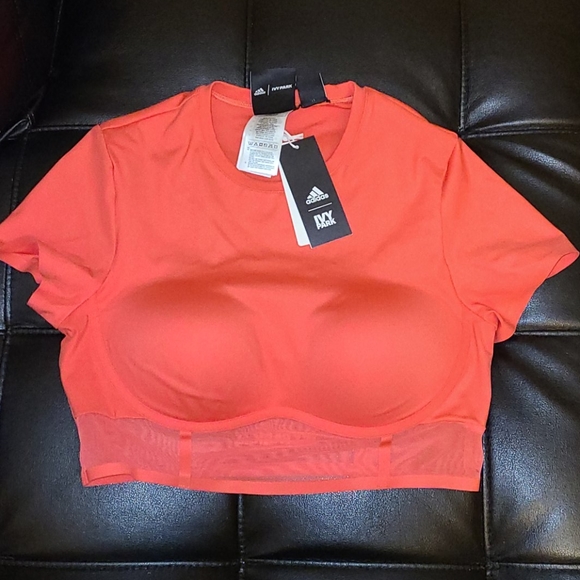 New Drip 2 Ivy Park Adidas Coral CORSET CROP TOP L - Picture 2 of 2